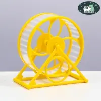 Колесо на подставке для грызунов, диаметр колеса 12.5 см, 14&times;3&times;9 см, жёлтое