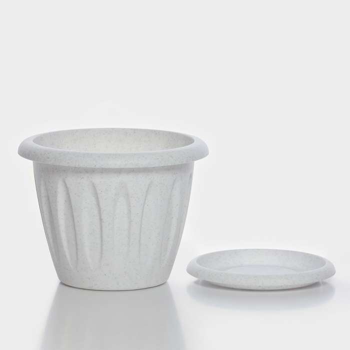 Горшок с поддоном «Фелиция», 900 мл, цвет мраморный Горшок с поддоном «Фелиция», 900 мл, цвет мраморный