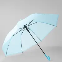 Зонт - трость полуавтоматический &laquo;Однотонный&raquo;, 8 спиц, R=47/55 см, d=94 см, синий