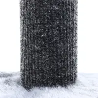 Домик для кошек с когтеточкой, квадратный, 3х-этажный, 33 × 42 × 63 см, ковролин, серая