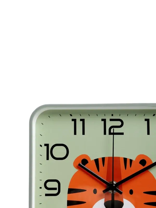 Часы настенные  Часы настенные "Тигренок", детские, плавный ход,  19х19см, зеленые