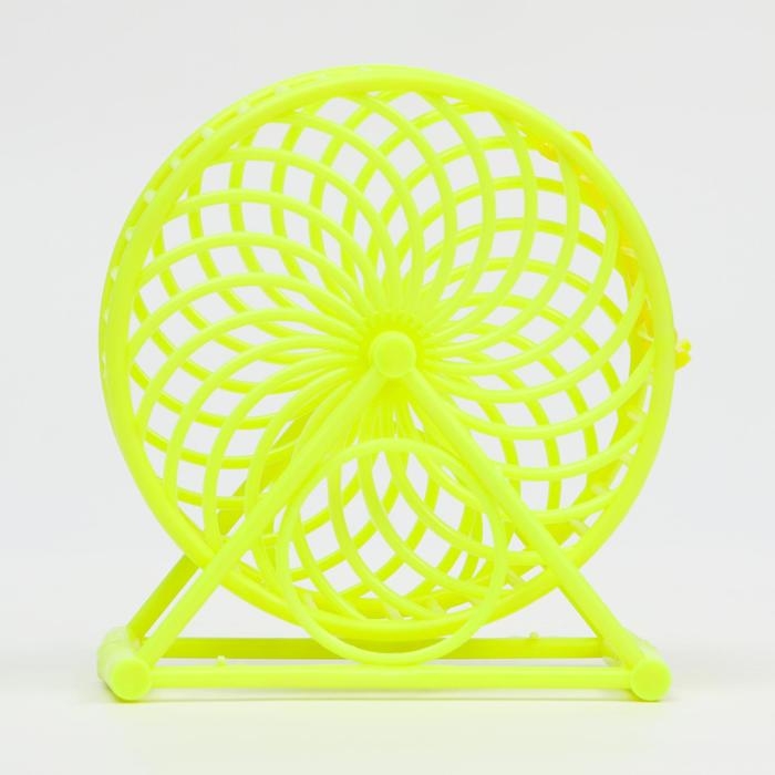 Колесо для грызунов на основании, пластик, 12,5 см, жёлтое Колесо для грызунов на основании, пластик, 12,5 см, жёлтое