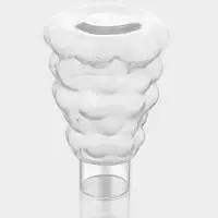 Графин &laquo;Рельеф&raquo;, 1 л, 13&times;24 см, со стаканом 350 мл, с бамбуковой крышкой, стекло, прозрачный