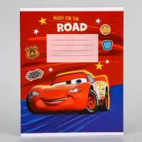 Тетрадь в линейку 12 листов, 5 видов МИКС, обложка мелованный картон, &laquo;Тачки&raquo;