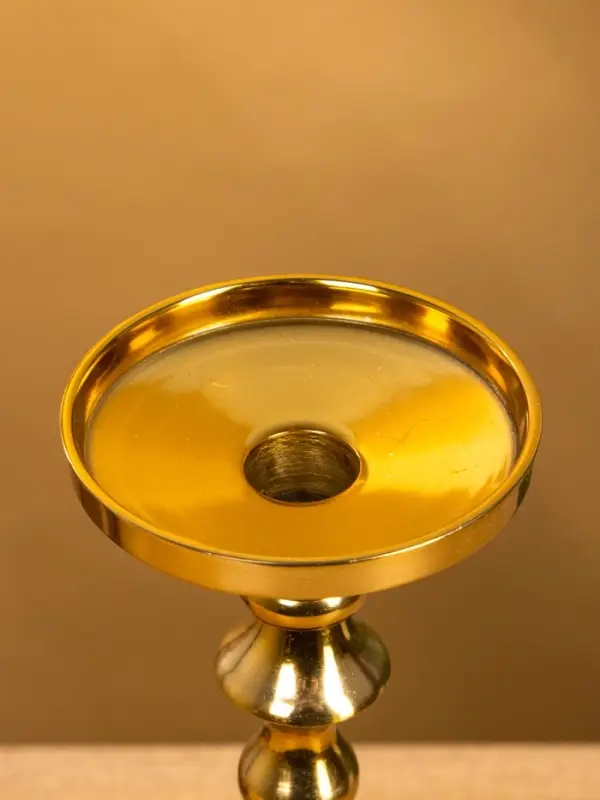 Подсвечник "Пьедестал" 11х11х30 см, алюминий, цв. золото