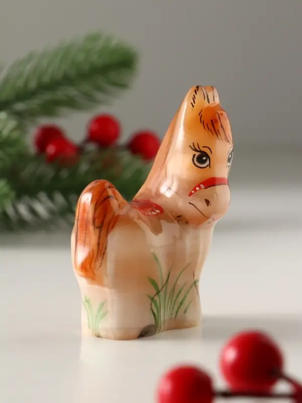 Сувенир Лошадка 7х5 см, селенит