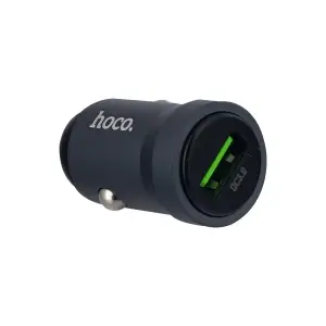 Переходник автомобильного зарядного устройства Z62 HOCO на USB 18W QC3.0 серый металлик