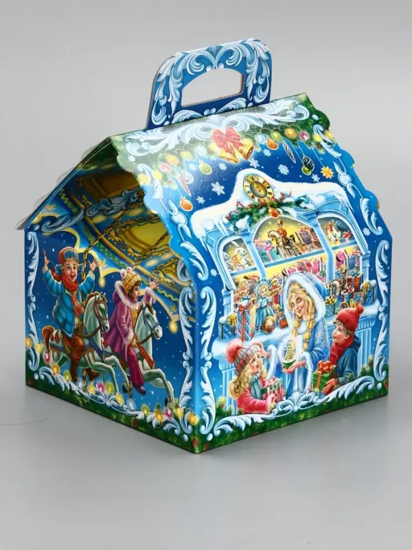 Подарочная новогодняя коробка «Карнавал», для сладких подарков, 16×16×22 см Подарочная новогодняя коробка «Карнавал», для сладких подарков, 16×16×22 см