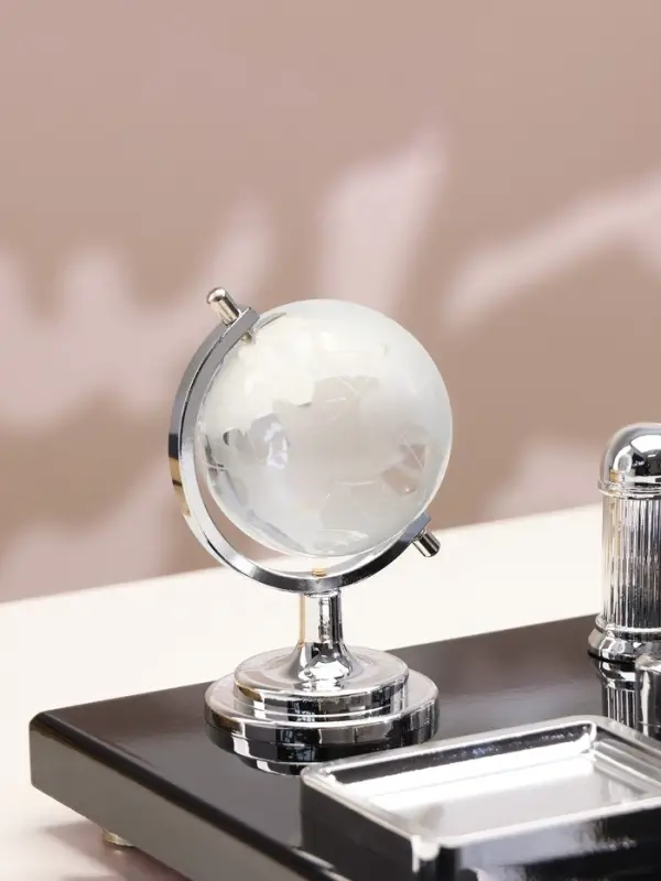 Набор настольный канцелярский, 6 в 1, с часами