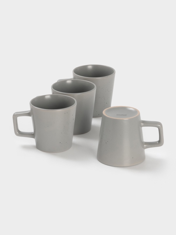 Набор кружек 4 шт Доляна 20х2 см "Гранит" белый в крапинку