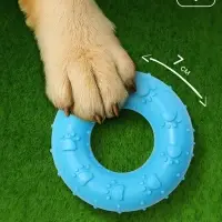 Жевательная игрушка для собак &laquo;Пончик&raquo;, 7 см, голубая