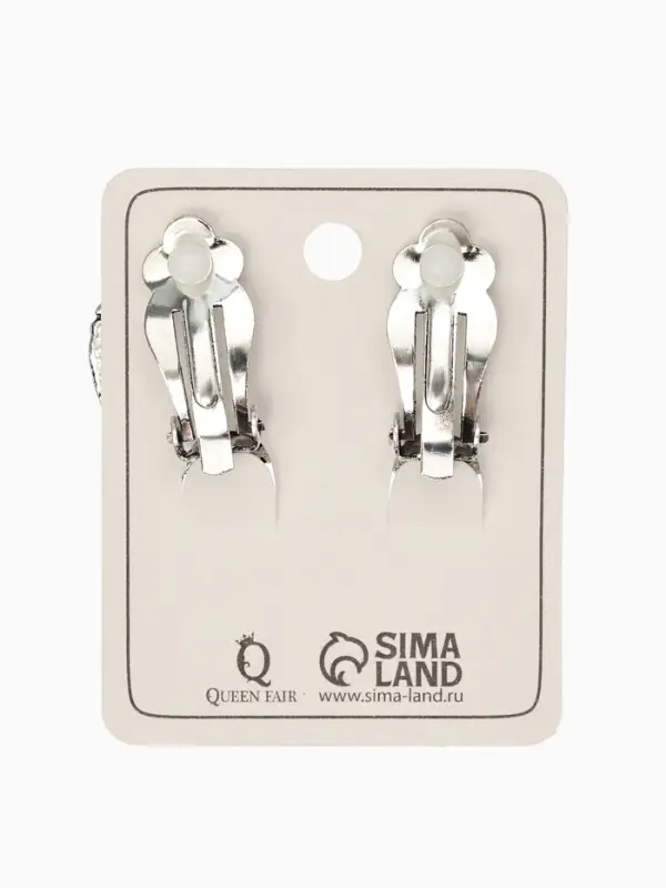 Серьги клипсы для ушей QF &laquo;Круг в рубчик&raquo;, цвет чернёное серебро