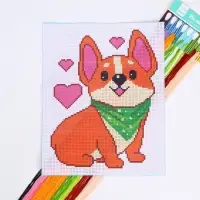 Вышивка крестиком для детей &laquo;Корги&raquo;, набор для творчества, 25&times;20 см