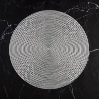 Салфетки сервировочные на стол Доляна &laquo;Тринити&raquo;, d=38 см, 4 шт., серебряные