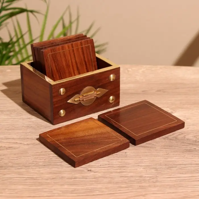 Подставки под горячее, 6 шт., 10&times;8&times;8 см, дерево шишам