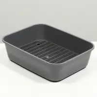 Туалет для кошек &laquo;Сима&raquo; FIX, 29&times;38&times;10.5 см, с сеткой, пластик, серый