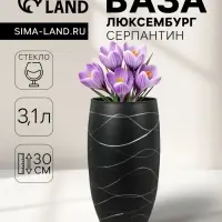 Ваза для цветов &laquo;Люксембург&raquo;, серпантин, 3.1 л, h=30 см, стекло, чёрная