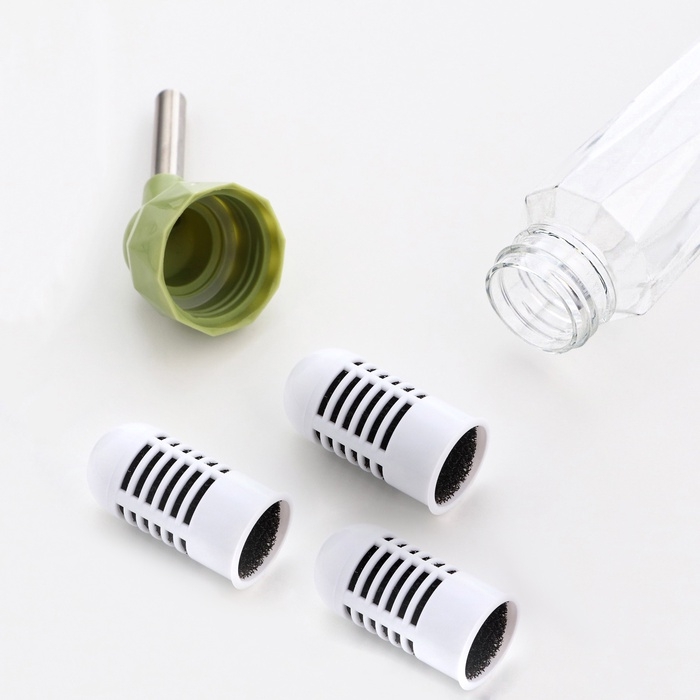 Поилка для грызунов, 125 мл, крепление-пружинка, и два сменных фильтра, зелёная Поилка для грызунов, 125 мл, крепление-пружинка, и два сменных фильтра, зелёная