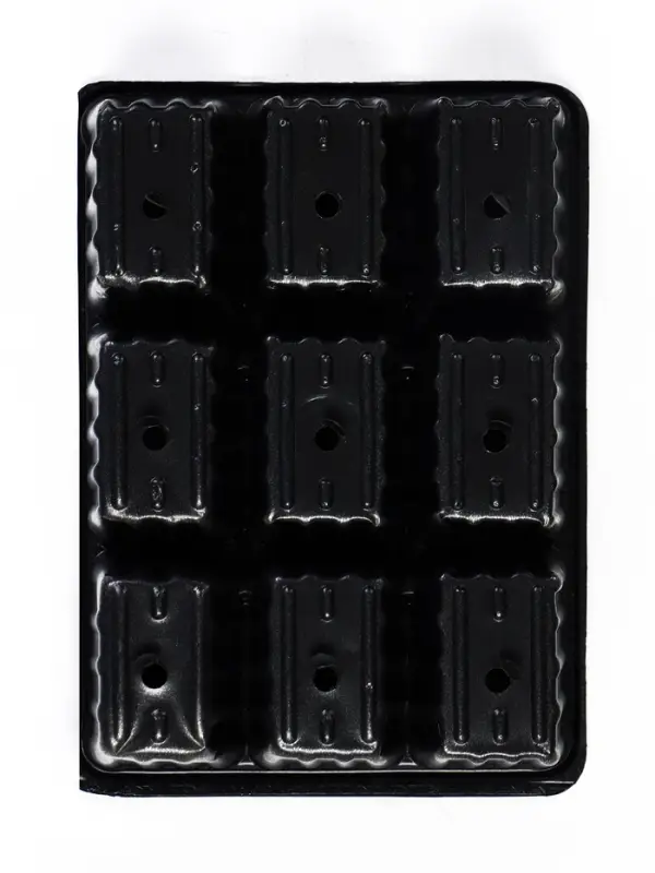 Кассета для рассады, 18&times;13.5&times;5.5 см, 9 ячеек, ячейка 80 мл, пластиковая, чёрная, набор 20 шт.