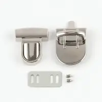 Застёжка для сумки TEIRA, металлическая, 19.5 г, 3.3&times;2.5 см, цвет серебряный