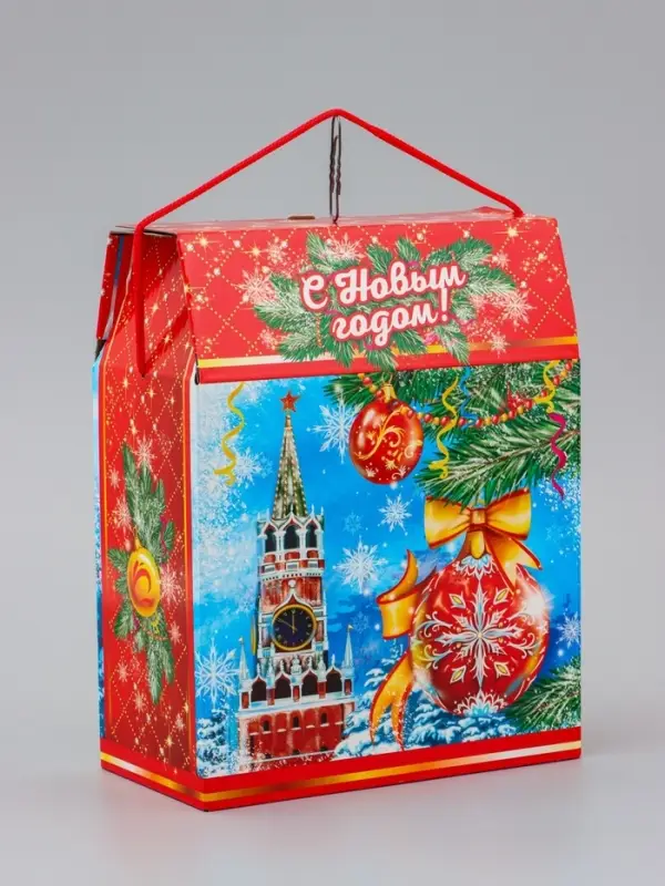 Коробка Новогодняя подарочная Коробка Новогодняя подарочная "Кремль" 20 х 26 х 10,5 см