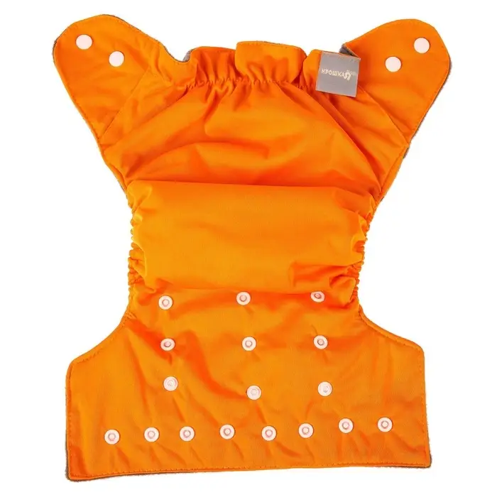 Многоразовый подгузник, угольно-бамбуковая ткань, 3-15 кг, цвет оранжевый, Крошка Я
