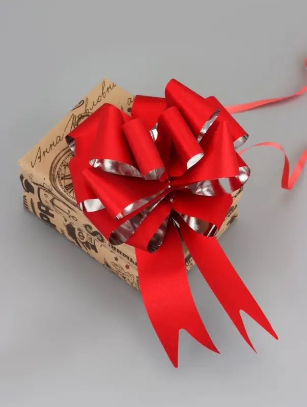 Подарочный бант - шар №5, красный шик, для упаковки подарков