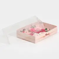 Кондитерская упаковка, коробка для макарун с пластиковой крышкой, «Хорошего дня!», 18 х 12 х 3.5 см