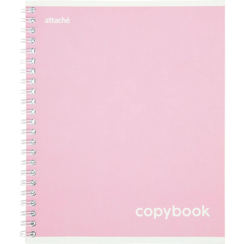 Тетрадь общая А5 80л Attache Акварель гребень картон розовый