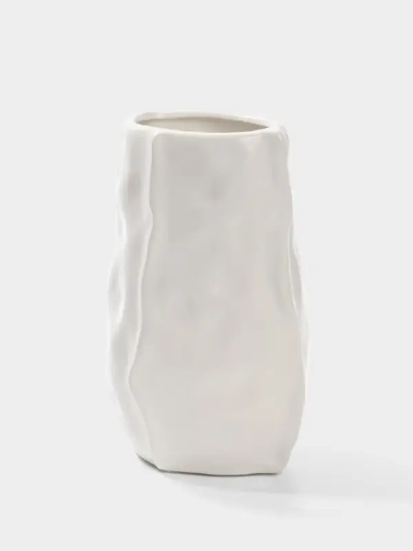 Ваза настольная керамика "Габино" 18,5х12 см, белый