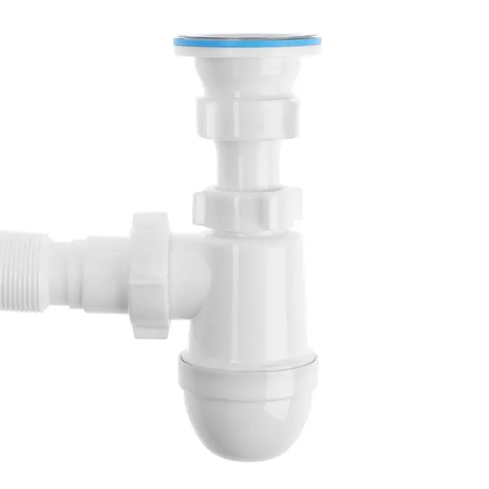 Сифон для мойки &laquo;АНИ Пласт&raquo; C0115, 1 1/2" &times; 40 мм, нерж решетка d=70 мм, с гофрой 40&times;40/50 мм