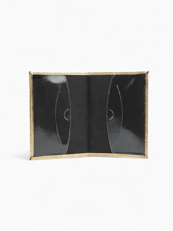 Обложка для паспорта, натуральная кожа, тиснение фольгой, цвет золотой