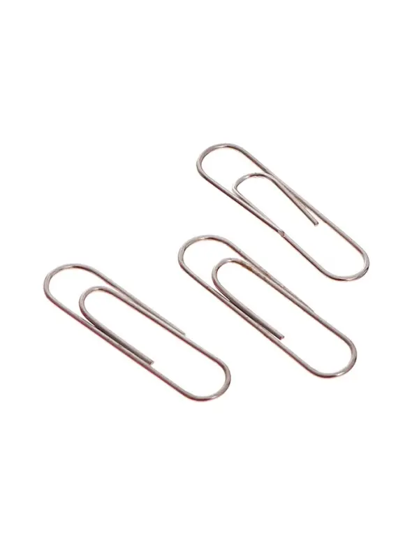 Скрепки 28 мм никелированные в пластиковой тубе 350 штук