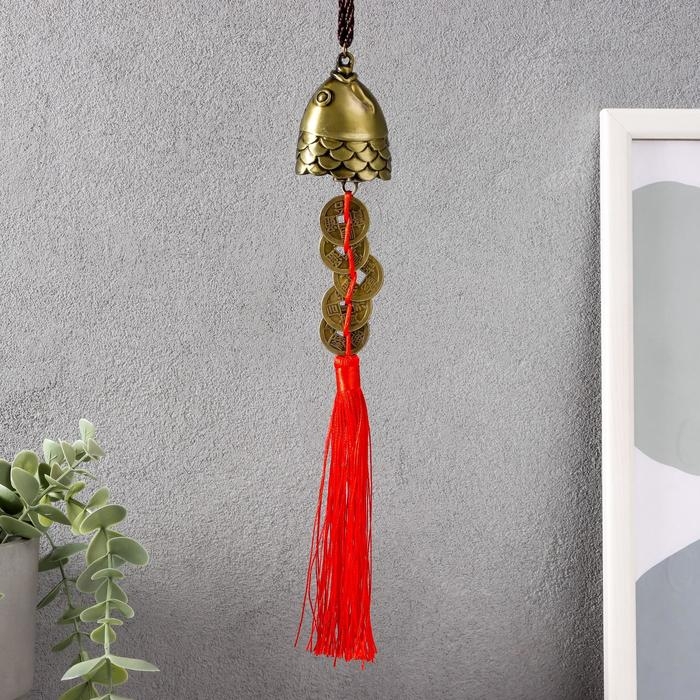 Колокольчик металл  Колокольчик металл "5 монет" 1 колокол 30х4,5х3,8 см