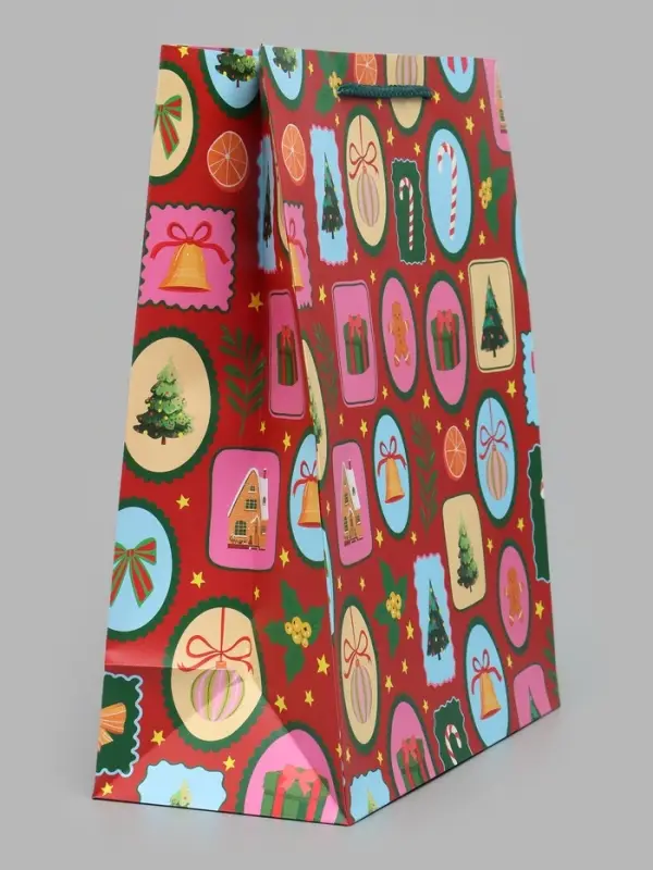 Пакет подарочный ламинированный &laquo;Новогодние радости&raquo;, M 26&times;32&times;12 см