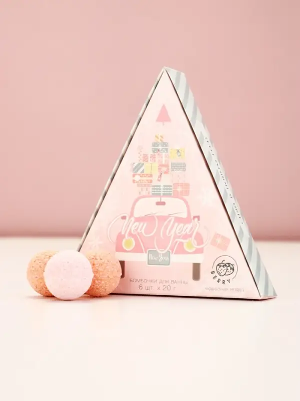 Бомбочки для ванны New Year, 6&times;20 г, аромат морозная ягода, Чистое счастье