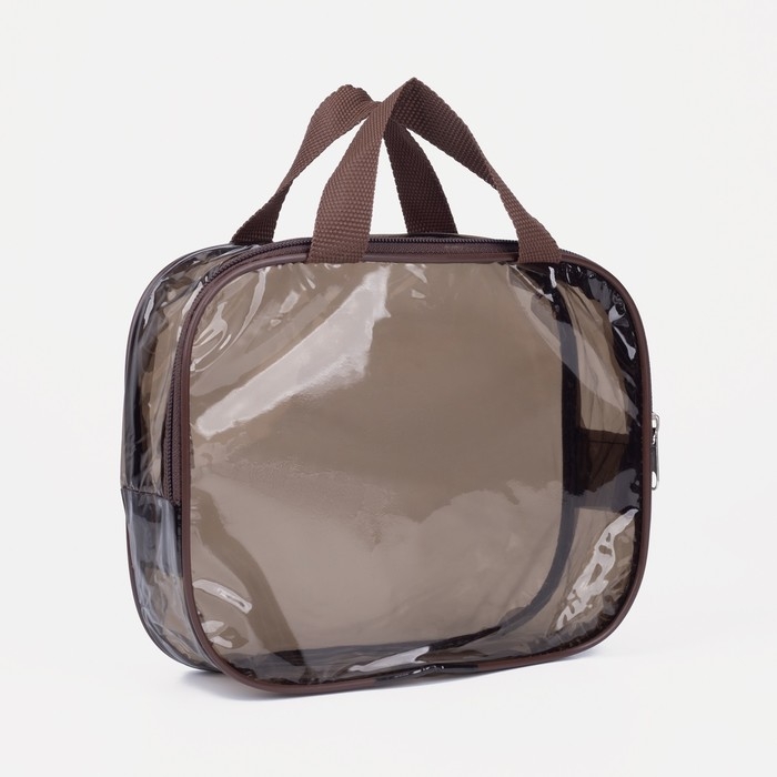 Косметичка на молнии, цвет коричневый Косметичка на молнии, цвет коричневый