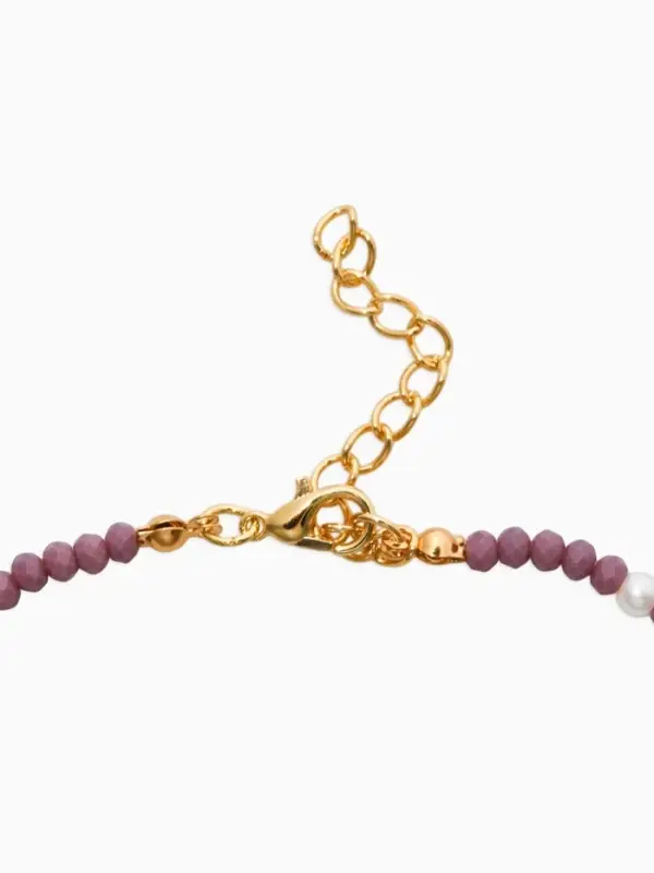 Чокер "Морской мир" хвост русалки с жемчугом, цвет фиолетово-белый в золоте