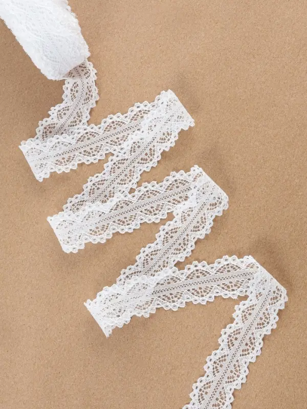 Кружево капроновое, 25 мм, 10&plusmn;1 м, белое