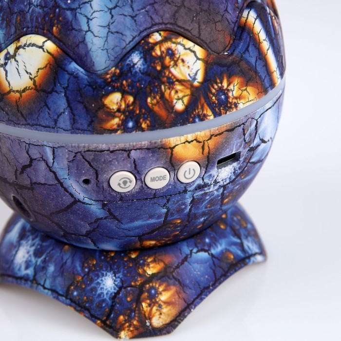 Световой прибор «Яйцо динозавра» 10 см, динамик, съёмная полусфера, свечение RGB, пульт ДУ, USB, синий Световой прибор «Яйцо динозавра» 10 см, динамик, съёмная полусфера, свечение RGB, пульт ДУ, USB, синий