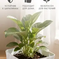 Горшок для цветов с поддоном СибПолимер &laquo;Классика&raquo;, 2 л, пластиковый, белый