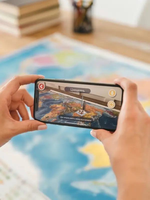 Карта Мира интерактивная, политическая, 101&times;70 см, 1:32 М, ламинированная, настенная