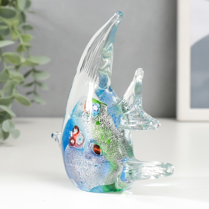 Сувенир стекло Сувенир стекло "Рыбка многоцветная" под муранское стекло МИКС 3х11х10 см