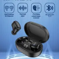 Наушники беспроводные Hoco E11, TWS, вакуумные, Bluetooth 5.1, 40/300 мАч, шумоподавление, чёрные