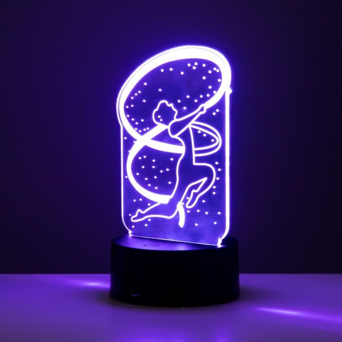 Светильник сенсорный  Светильник сенсорный "Гимнастка" LED 7 цветов USB/от батареек черный