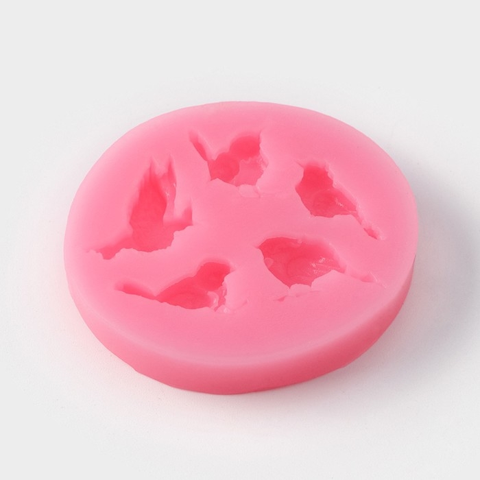 Молд Доляна «Пять птиц», силикон, 6×5,5×1 см, цвет розовый Молд Доляна «Пять птиц», силикон, 6×5,5×1 см, цвет розовый