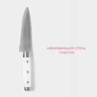 Нож кухонный Доляна &laquo;Инканто&raquo;, лезвие 12 см, белый