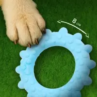 Плавающая игрушка для собак Пижон Premium &laquo;Кольцо с шипами&raquo;, 8 см, вспененный TPR, голубая