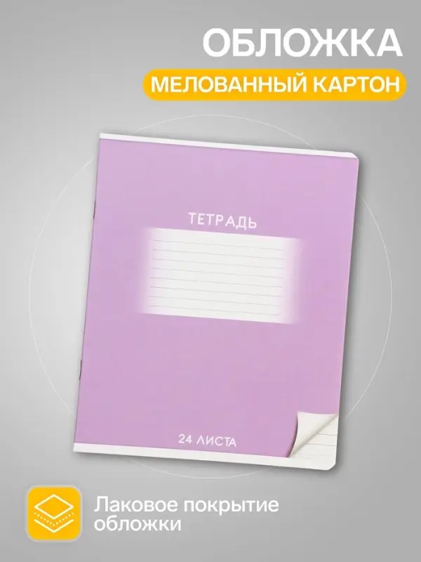 Комплект тетрадей из 10 штук, 24 листа в линию Calligrata "Школьная", обложка мелованный картон, ВД-лак, блок офсет, 5 видов по 2 штуки