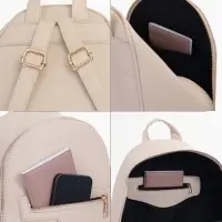 Рюкзак женский на молнии, с карманом, размер 27&times;13.5&times;33 см, молочный